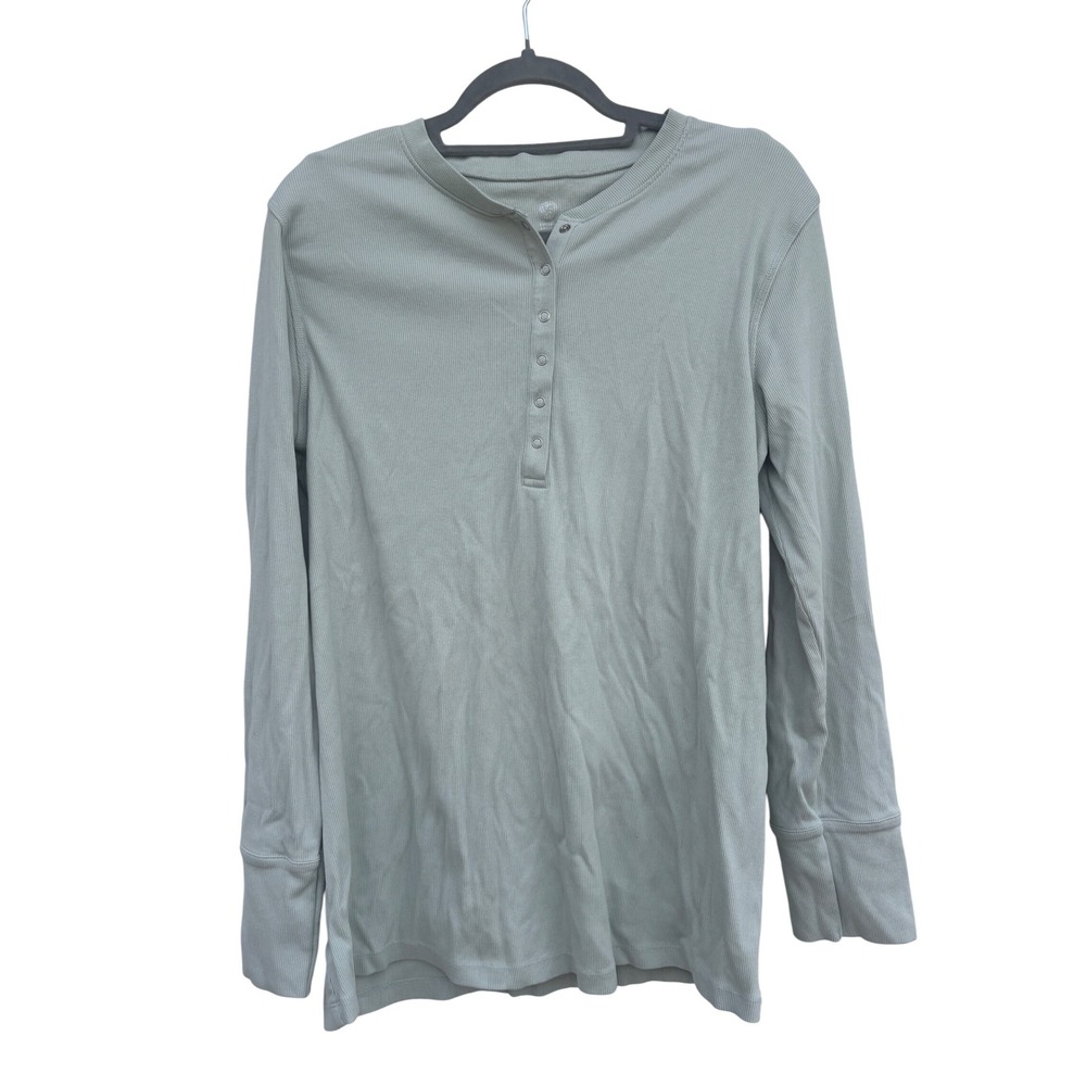 Kindred Bravely Ribbed Long Sleeve Nursing Henley Shirt Light‎ Green Womens XXL